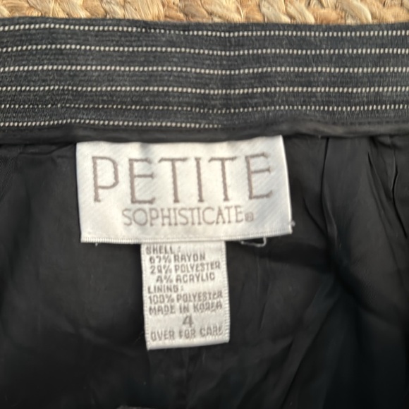 VINTAGE HIGH WAIST PIN STRIPED ANKLE SLACKS PETITE SOPHISTICATE SIZE 4 - Picture 3 of 6